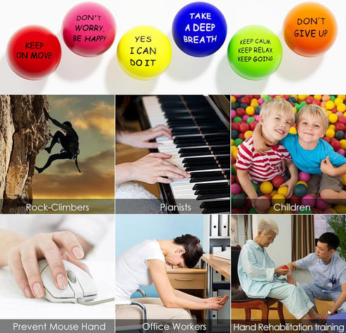 (24 Pack), ALMAH Motivational Stress Balls for Kids and Adults Stress Relief Balls, Hand Exercise Therapy Balls