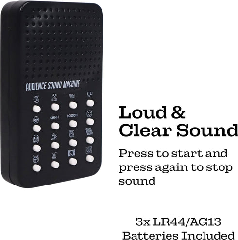 16 16 Audience Sound Machine with Cheers, Boos, Applause, Cheering, Cricket Noises, Rim Shot, Record Scratch - Portable