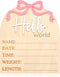 Piriuuo Hello World Newborn Sign, 5.9in Welcome Baby Sign- 3D Pink Bow Birth