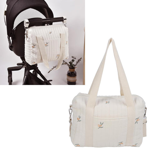 Baby Diaper Bag Stroller Organizer, Nursery Storage Bin for Wipes and Toys, Universal Tote Bag (Olive)