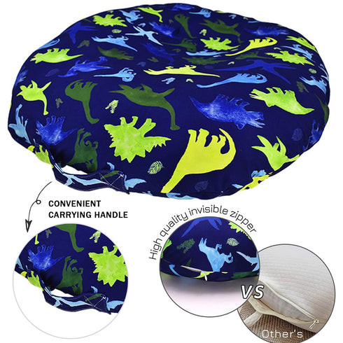 Dinosaur Lounger Cover, Blue, Breathable & Reusable Slipcover for Newborn, Snugly Fit Baby Infant