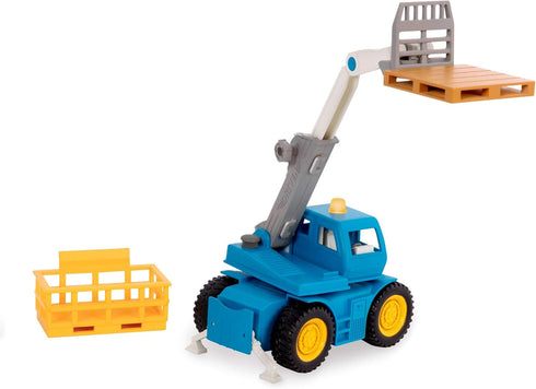 7-Inch 3+ Driven by Battat Telehandler Forklift Toy with Lights & Sounds, Movable Parts, Construction Vehicle for Boys