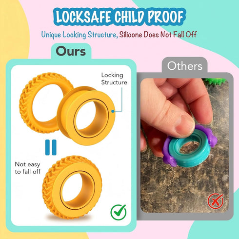 12 Sensory Toys Fidget Rings for Kids - Pcs Finger Spinner Rings for Anxiety Relief Autism ADHD, Quiet Fidgets