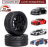 Pre-Glued OD 2.56" 12mm Hex Wheels Rims & Rubber Tires - 26mm for 1/10 Scale On Road Racing Car, Set of 4