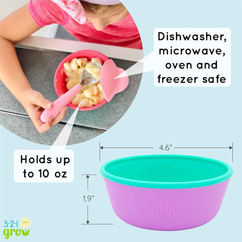 Easy Scoop & Hold Bowl Set - Silicone Bowls for Babies, Toddlers, Kids, Set of 2 Bowls | 6 mo+ | Dishwasher and
