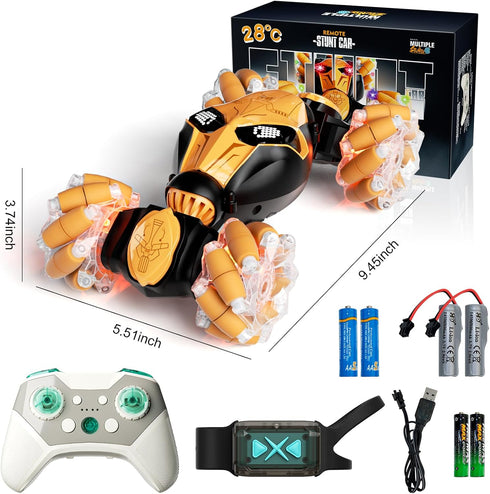 Gesture Sensing RC Car - Hand Controlled Remote Control LED Car Toys for Kids 6-12 Years Old