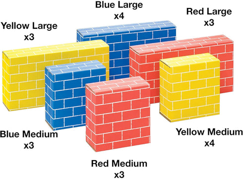 20 Pack, Bankers Box at Play Cardboard Building Blocks, Large and Medium Montessori Toy Blocks for Kids and Families