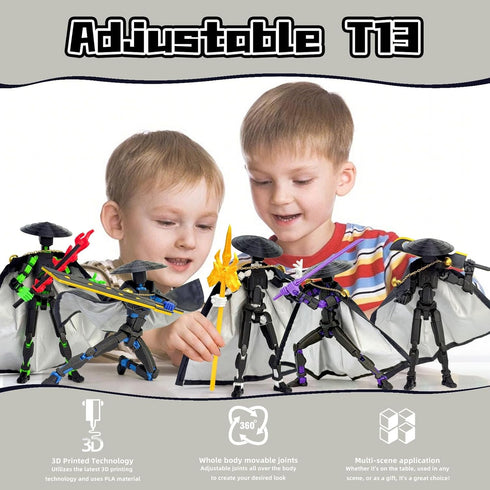 SGYYSG T13 Figures,T-13 13 3D Action-Packed Playtime,5.2 Inch, Assembly Completed Action Action Figure, Robo Printed