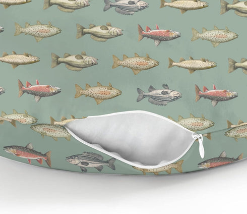 Lake Fishing Baby Nursing Pillow Covers for Boy Girl Freshwater Fishes Nursery Feeding Pillowcase for Breastfeeding