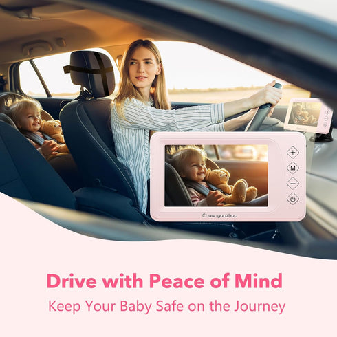 Chuanganzhuo NO.1 3X 5'' 1080P S100U Baby Car Camera with Night Vision, Zoom, USB Powered, HD IPS Crystal-Clear Car