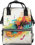 KHIRY Diaper Bag Nappy Backpack Baby Bag Abstract Music Themed Mummy Backpack Multifunction