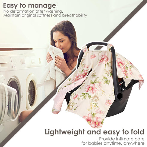 blackonvlm Summer Muslin Carseat Cover for Babies, Breathable Multi-use Infant Carseat Cover Lightweight Stretchy Baby