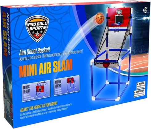 Pro Ball Mini Air Slam Basketball Hoop - Adjustable Height Indoor Sports Toys with Ball and Pump