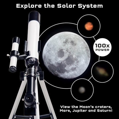 The Thames & Kosmos Telescope, Essential STEM Tool for Children, 100x Magnification, Built-in Compass