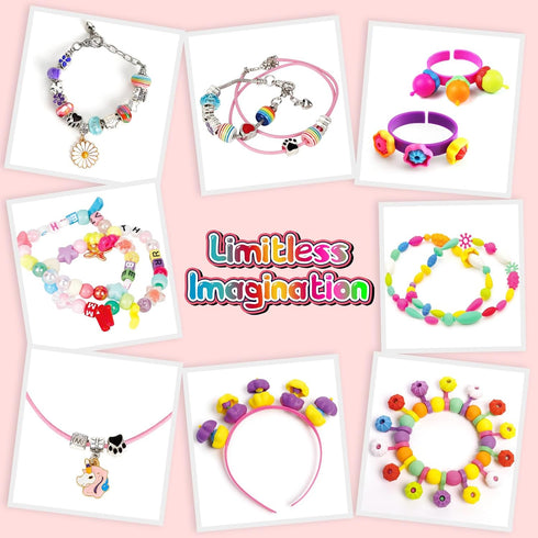 1600 Set, 3-9 FUNZBO Pcs Pop Beads with Bracelet Making Kit, Jewelry Making Kit for Little Girls, Arts and Crafts Toys