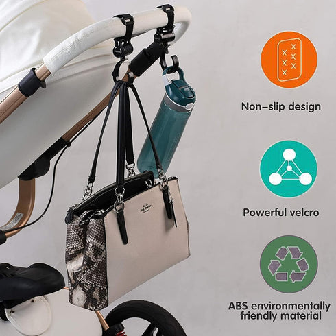 Stroller Hooks, Babyfond 2 Pack Multifunctional Hooks, 360-degree Rotating Non-Slip for Buggy, Baby Carrier