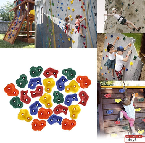 Yaegoo Climbing Holds for Kids and Adults, 25 PCS Rock Climbing Holds with Mounting Hardware for DIY Wall