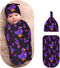Nanyizly Neon Glowing Duck Hearts Flowers Newborns Beanie Swaddle Blanket Set Baby Receiving