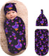 Nanyizly Neon Glowing Duck Hearts Flowers Newborns Beanie Swaddle Blanket Set Baby Receiving