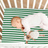 Jihqo 52" 28" Green White Stripes Crib Sheets for Boys Girls Soft Breathable Mini Crib Sheets for Baby x