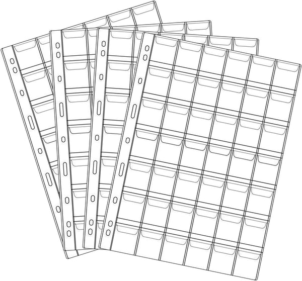 42 Pocket Coin Pages, 10 Sheets Plastic Coin Holders for Stamp Collector Supplies and Currency Collection