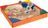 Bottomless 4 3+ HONEY JOY Kids Wooden Sandbox, Outdoor Sand Pit with Built-in Corner Seating, Cedar Backyard Sand Boxes