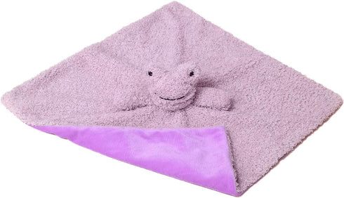 Baby Purple Frog Soft Stuffed Animal Security Blanket, Plush Frog Lovey, Cuddly Newborn Snuggle Blankie, 14"