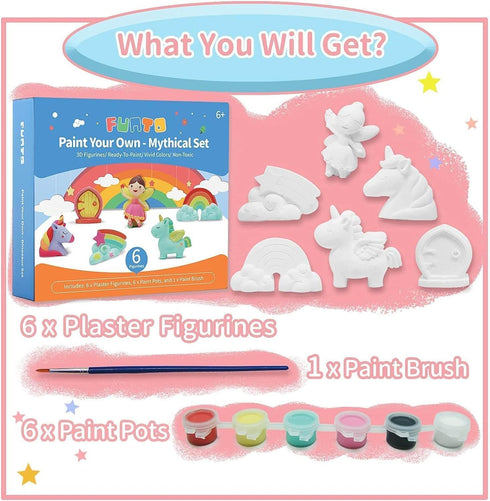 Set, 6 6 1 Funto Paint Your Own Unicorn Painting Kit, Arts and Crafts STEAM Project Creative Activity DIY Toys
