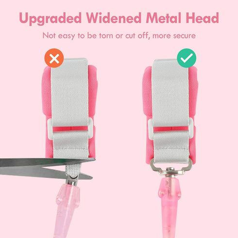 Lehoo Castle Anti Lost Wrist Link - Kid Harness with Induction Lock, Safety Leash for Toddlers, Pink