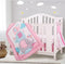 Elephant Crib Bedding Set for Girls, 4 Pieces Nursery Set Including Quilt/Fitted