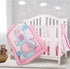 Elephant Crib Bedding Set for Girls, 4 Pieces Nursery Set Including Quilt/Fitted