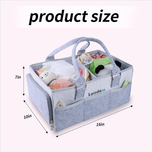Loisdaro Baby Diaper Caddy Organizer for Changing Table, Baby Storage Basket for Diapers and Baby Wipes,Car Caddy