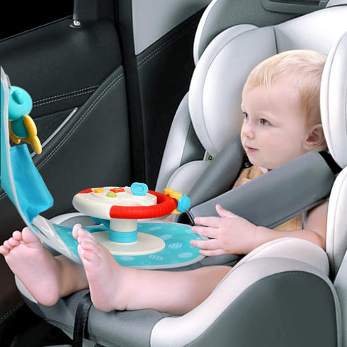 Caterbee Baby Car Seat Toy with Steering Wheel for Travel Fun