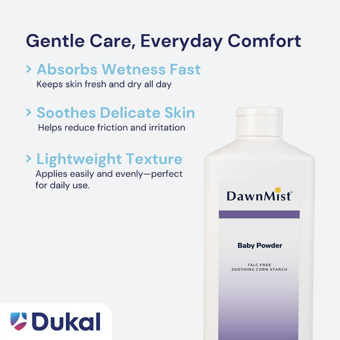 BP1412 14 oz., Pack 12 Dukal Dawn Mist Baby Powder, Cornstarch