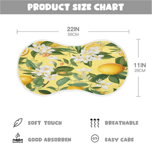 Bulletgxll Set 4, Lemon Flower Unisex Baby Burp Cloths of Soft Absorbent Organic Cotton Muslin Burping Cloths