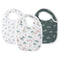 Snap Muslin Bibs for Girls - 3-Pack Baby Bibs for Infants, 100% Cotton Muslin, Adjustable Snaps, Animal Jungle Design