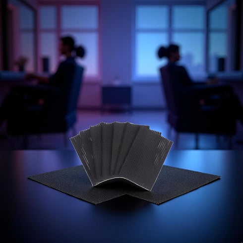 Pxiryanlow 10Pcs Black Magic Bangs Hair Pad, Plastic Paste Posts Square Hair Pad, Hair Styling Tool Barber Acessories