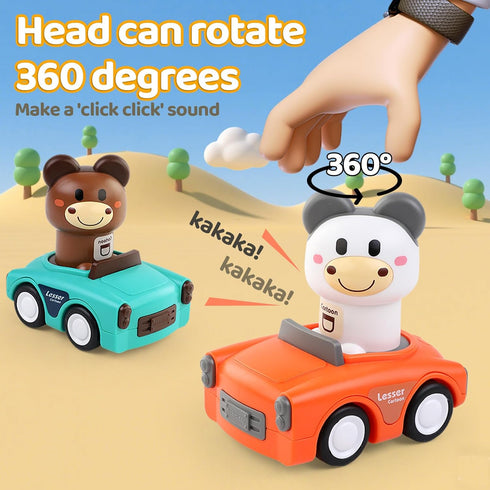 1-3, 1-2 Girl,1st Set 6-9-12-18 Press to Go Car Toys for Toddlers Animal Baby Car Toys for Years Old Boy Birthday Gift
