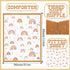 3 Set Sets Ganeen Pieces Boho Rainbow Crib Bedding for Girls or Boys, Standard Size Boho Neutral Baby Bedding with Baby