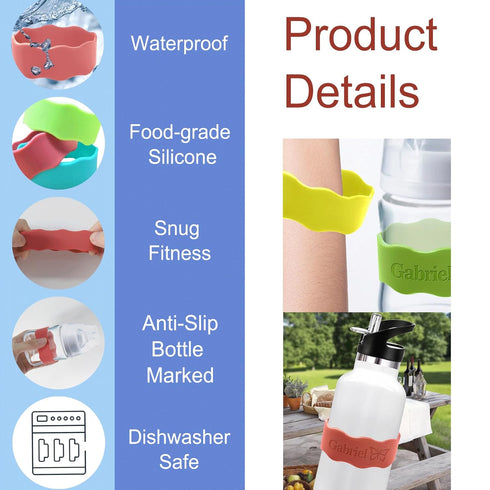 Fadace Personalized Baby Bottle Labels for Daycare Custom Silicone Water Bottle Bands Engraved Customized Reusable Name