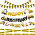 FIGEPO Construction Party Supplies Dump Truck Party Decorations Set with caution tape, construction
