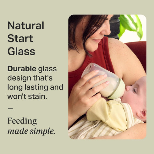 Tommee 150ml, Pack 1, Tippee Closer to Nature Glass Baby Bottle, Slow Flow Breast-Like Teat with Anti-Colic Valve