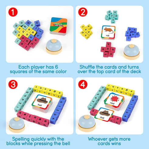 Edulok Alphabet Word Race Cube - Engaging Phonics Learning Game for Preschoolers