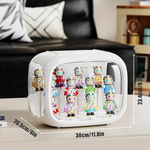 WMM 6.7in Display case for Plush Doll, Upgrade Large-Sized Display Box for Dolls Clear Acrylic Display Box with Door
