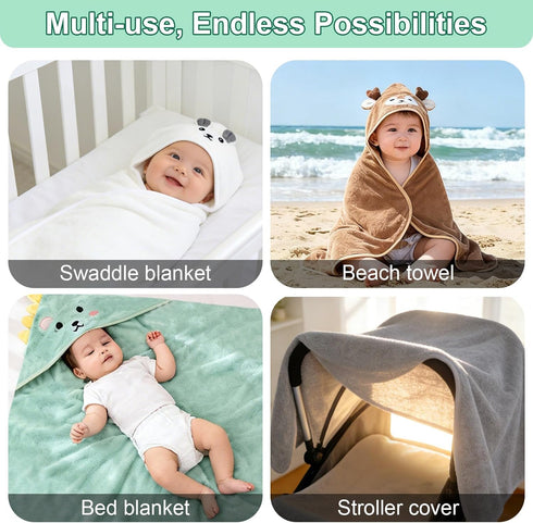UAYNFY 14PCS Set, 4 (31.5x31.5) 10 Baby Bath Towels Includes Hooded Towels & Washcloths, Ultra Soft & Absorbent Coral