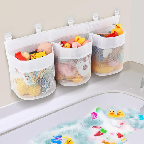 2 Pack Bath Toy Storage Bag, Hanging Organizer Net, Mesh Bag for Sorting and Storing Toys, Ideal for Bathroom