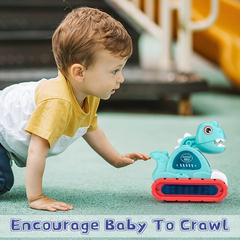 COVTOY Baby Toys for 1 Year Old - Musical Dinosaur Car with Sounds and Lights for 6-18 Months