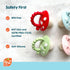 Set 3M+, RaZbaby Chompy & RaZ-Pear Teether BPA-Free Silicone Teething Toys for Babies Soothing Textures, Rattle Sound
