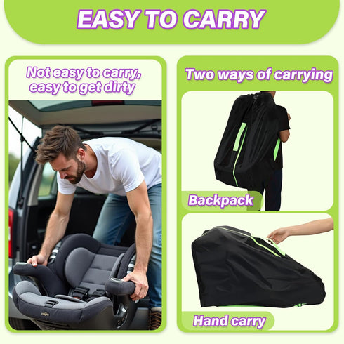2pcs Saranna Car Seat Travel Bag for Airplane: Car Seat Bags for Air Travel Fit All Car Seats, Infant Carriers