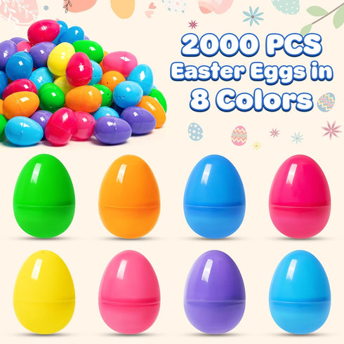 300 2.4Empty 12 Duchong Easter Eggs Bulk, Plastic Eggs Include Golden Eggs, Perfect for Eggs Hunt, Theme Party Favor